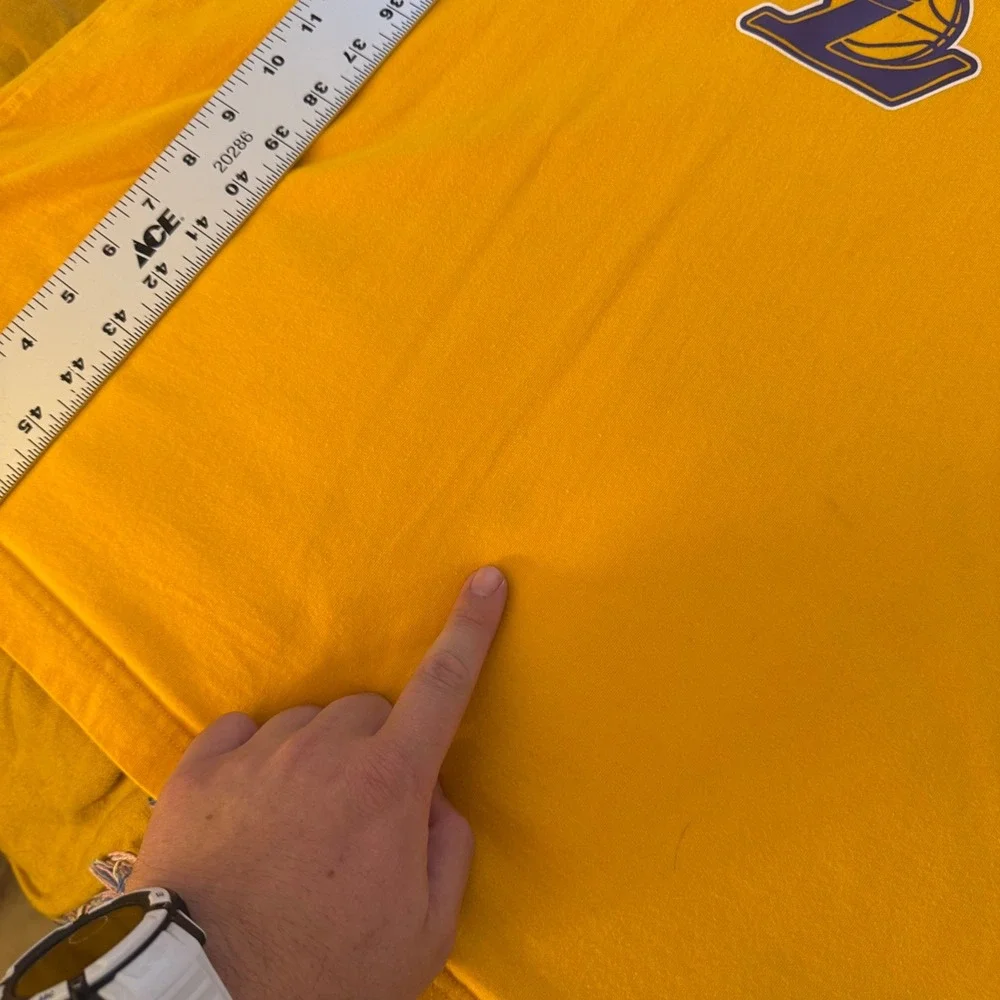 Adidas‎ Los Angeles Lakers Mens Gold Purple Raglan Long Sleeve Shirt Large NBA
